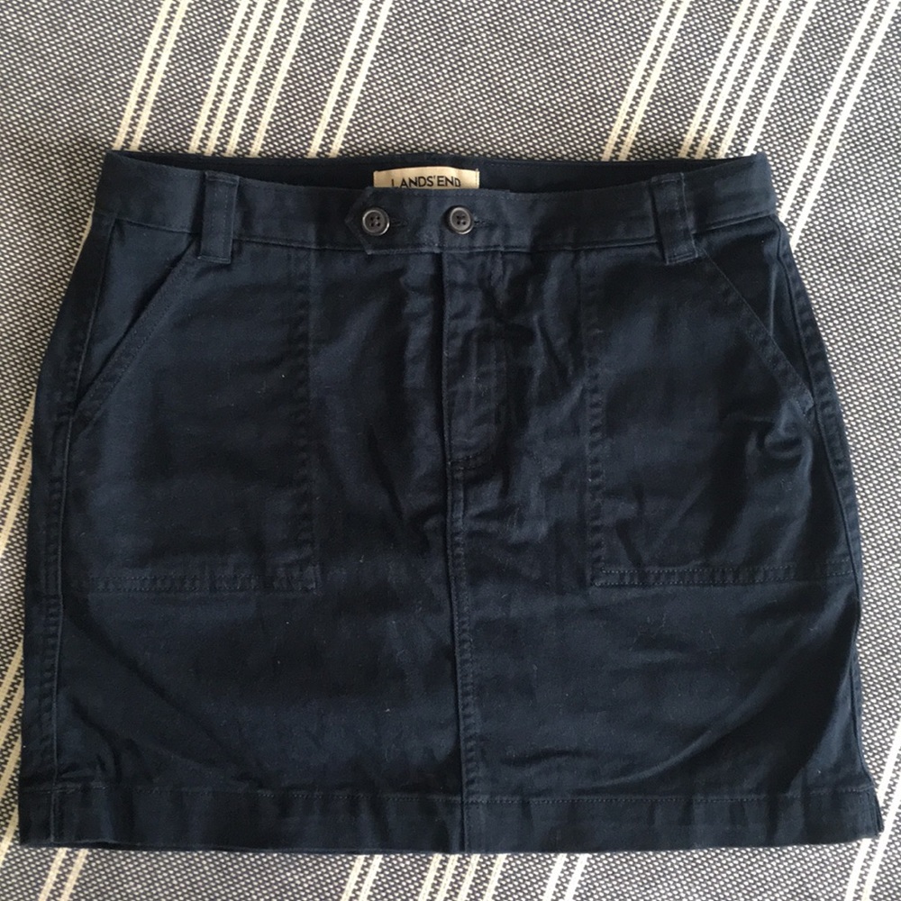 Girls Navy Lands End Skirt